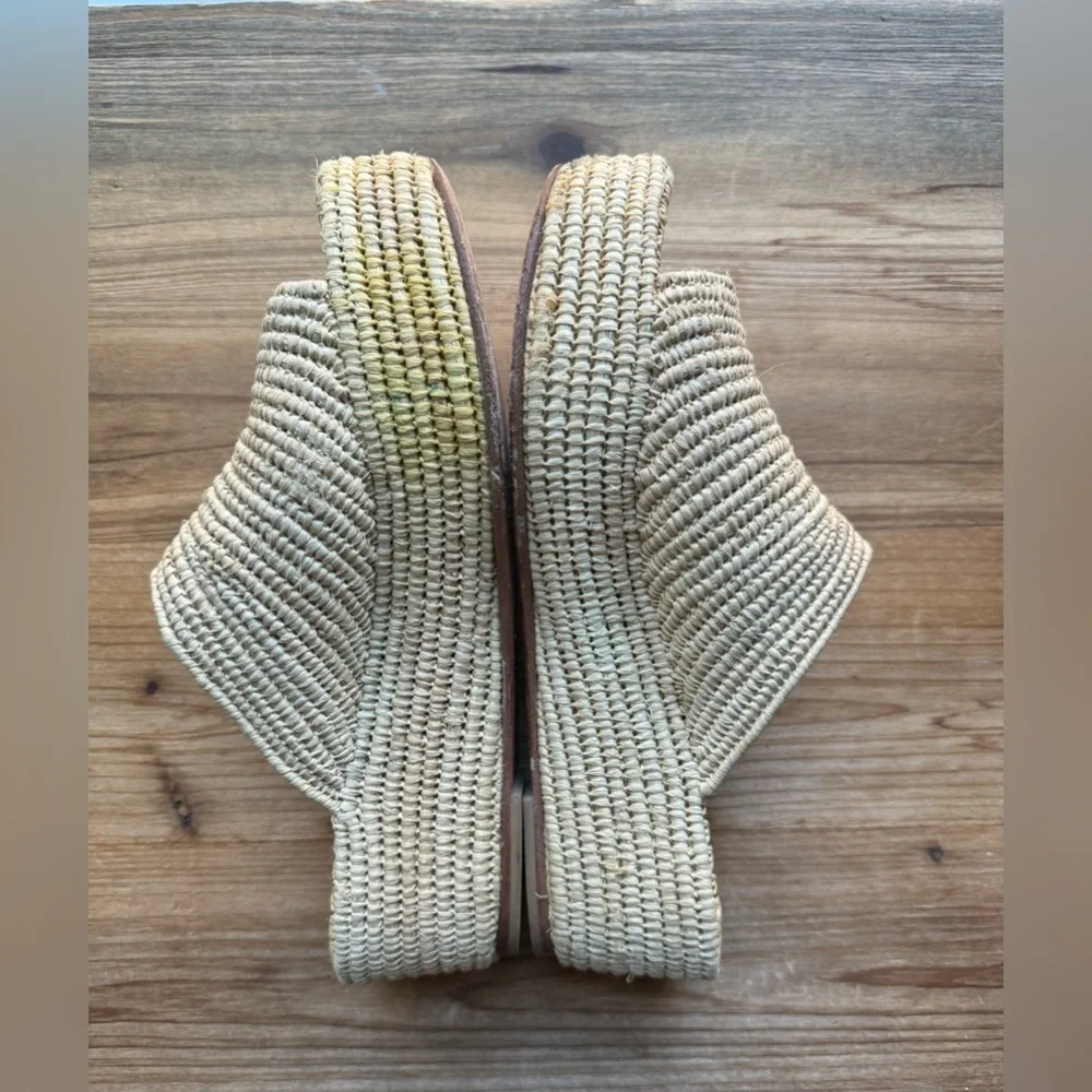 Carrie Forbes KARIM Woven Rafia Shoes Sandals 38 7.5 8 - Picture 11 of 12